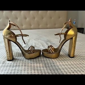 Gold Platform LV Heels